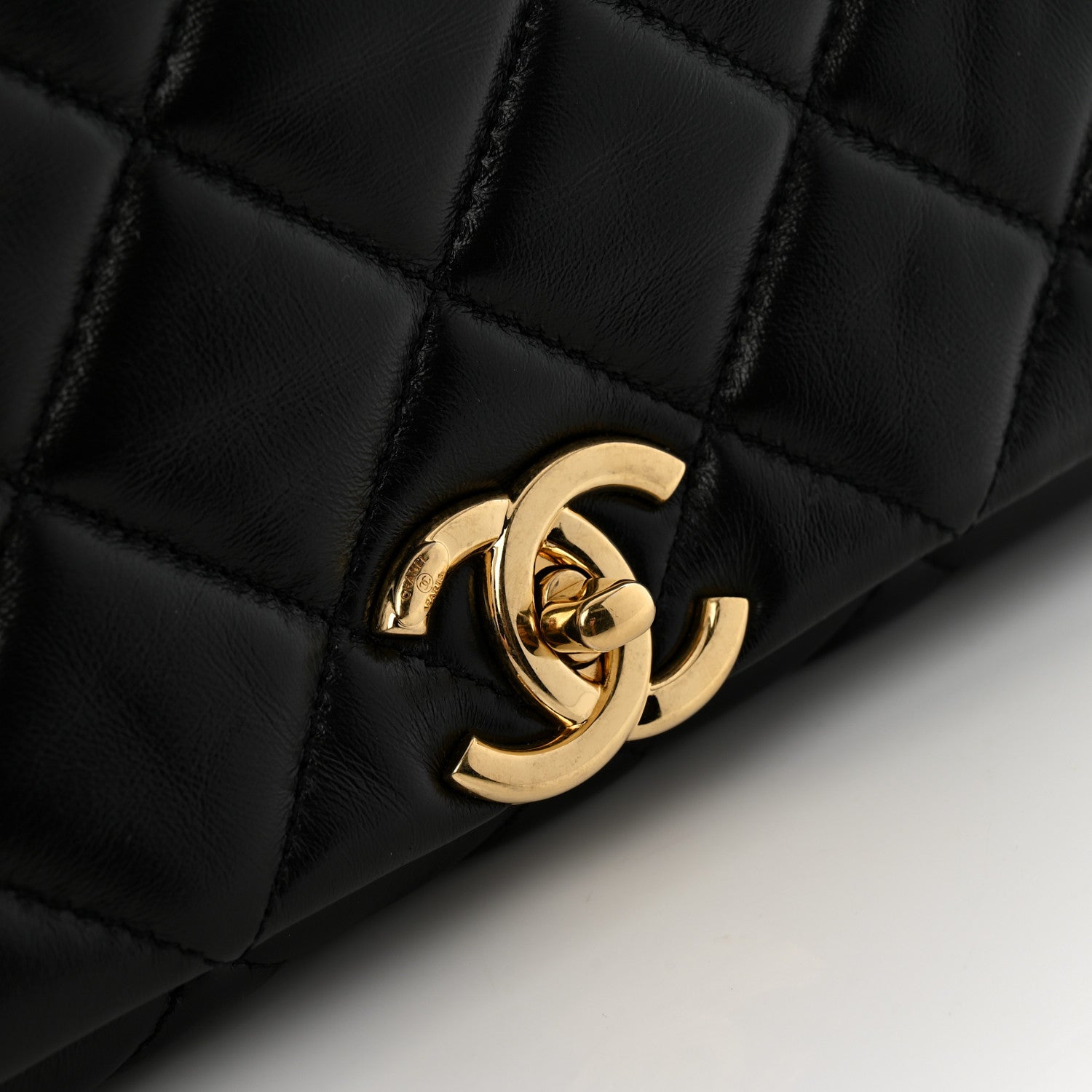 Chanel Lambskin Quilted Medium Color Match Flap Black 12 of 14