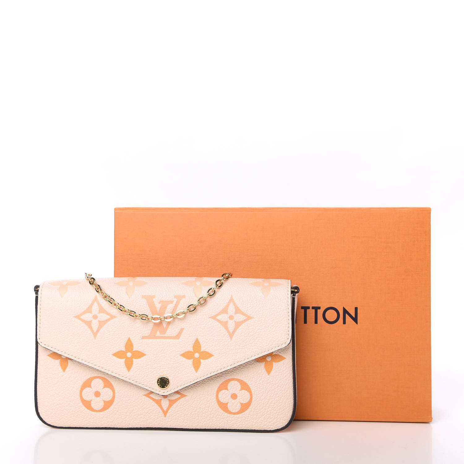 Louis Vuitton Empreinte Monogram Giant By The Pool Felicie Pochette Chain Wallet Cream Saffron 11 of 11