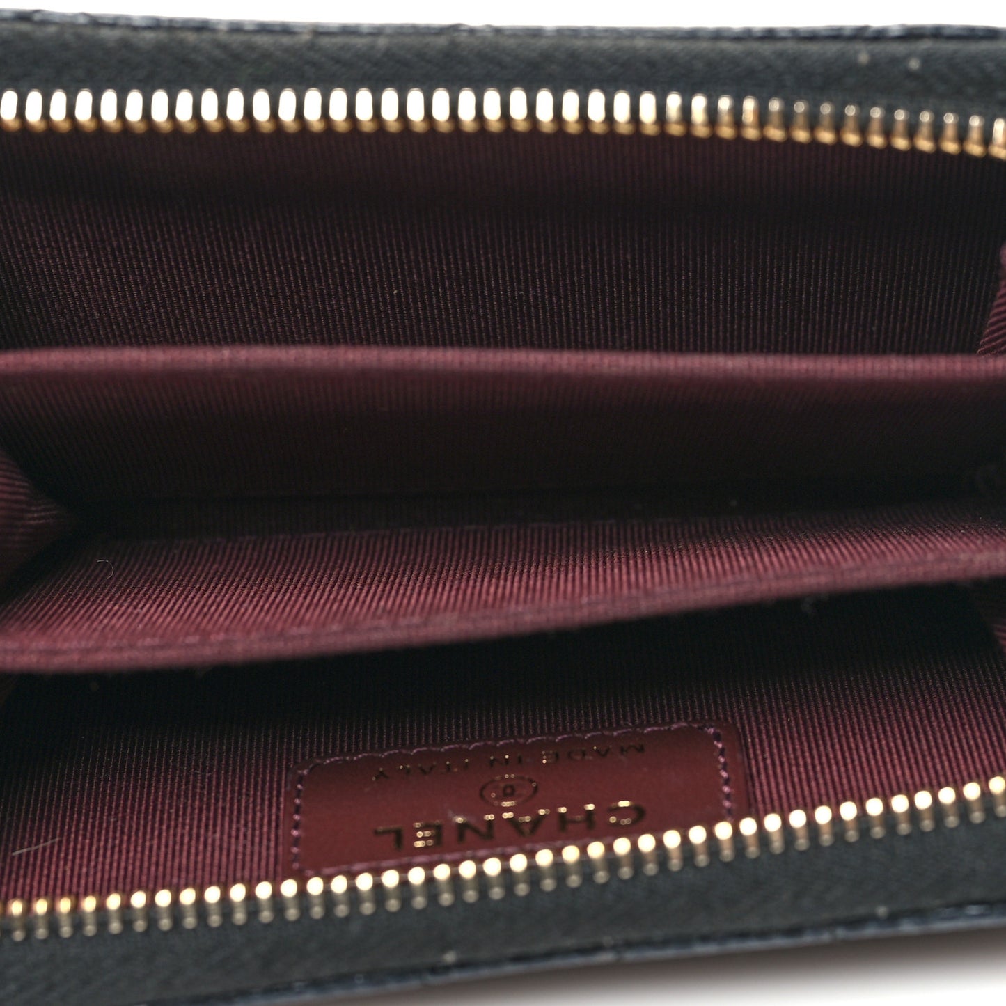 Caviar Quilted Zip Coin Purse Black