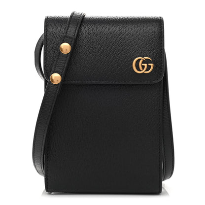 Gucci Textured Calfskin Mini Crossbody Bag Black 1 of 9