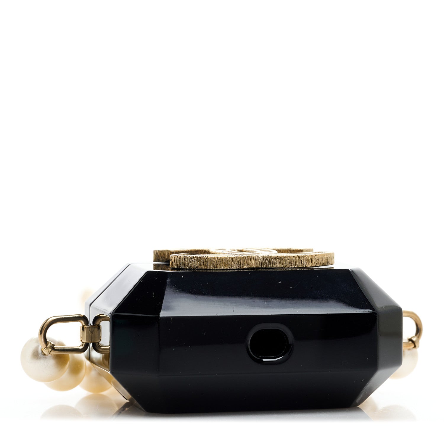 Chanel Resin Crystal Pearl Airpods Pro Holder Necklace Black Pearly White 4 of 7