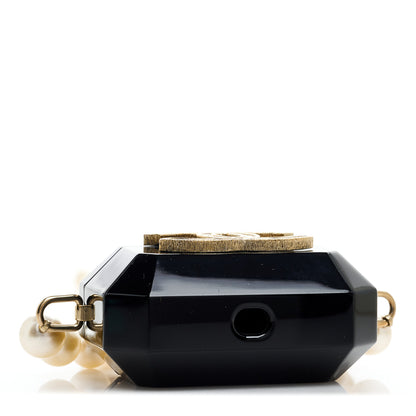 Chanel Resin Crystal Pearl Airpods Pro Holder Necklace Black Pearly White 4 of 7