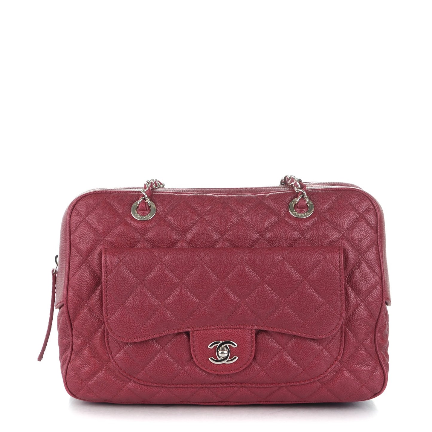 Caviar Quilted Large Paradoxal Camera Case Red