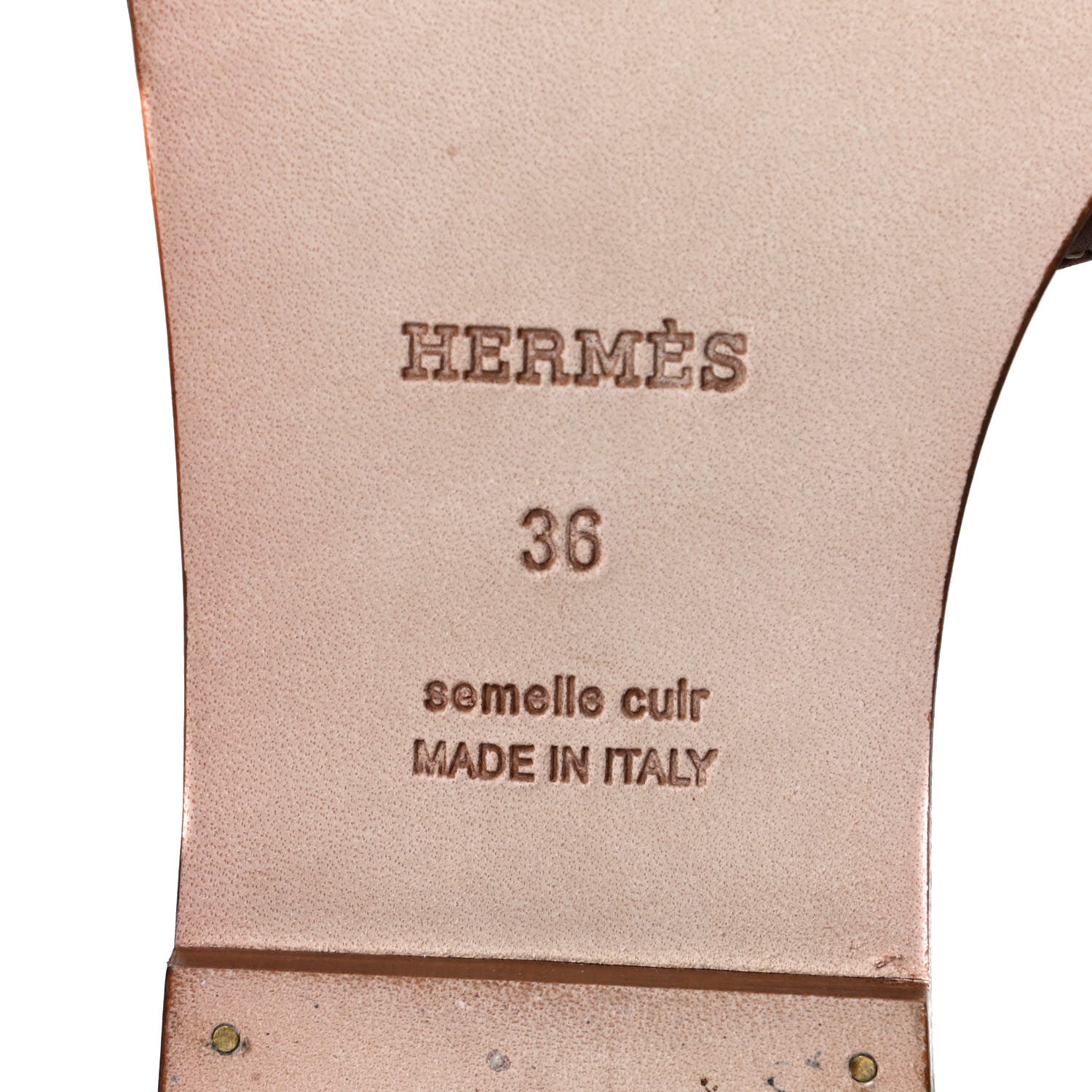 Hermes Box Calfskin Oran Sandals 36 Gold 4 of 6