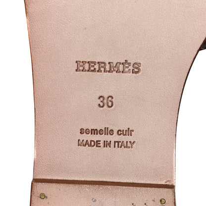 Hermes Box Calfskin Oran Sandals 36 Gold 4 of 6