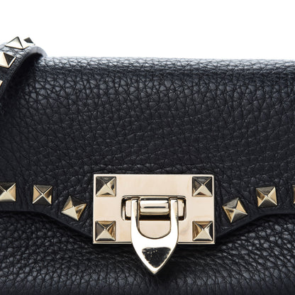 Valentino Garavani Pebbled Calfskin Mini Rockstud Crossbody Bag Black 9 of 10