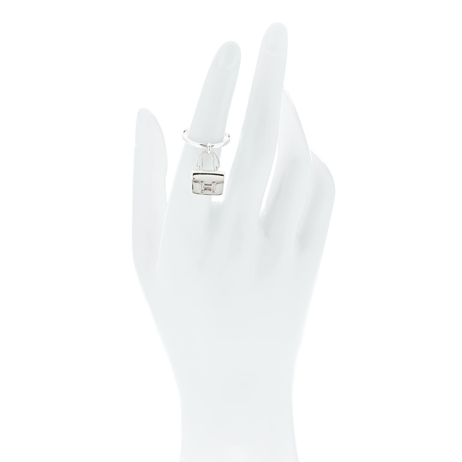 Hermes Sterling Silver Constance Amulettes Ring 49 4.75 2 of 5