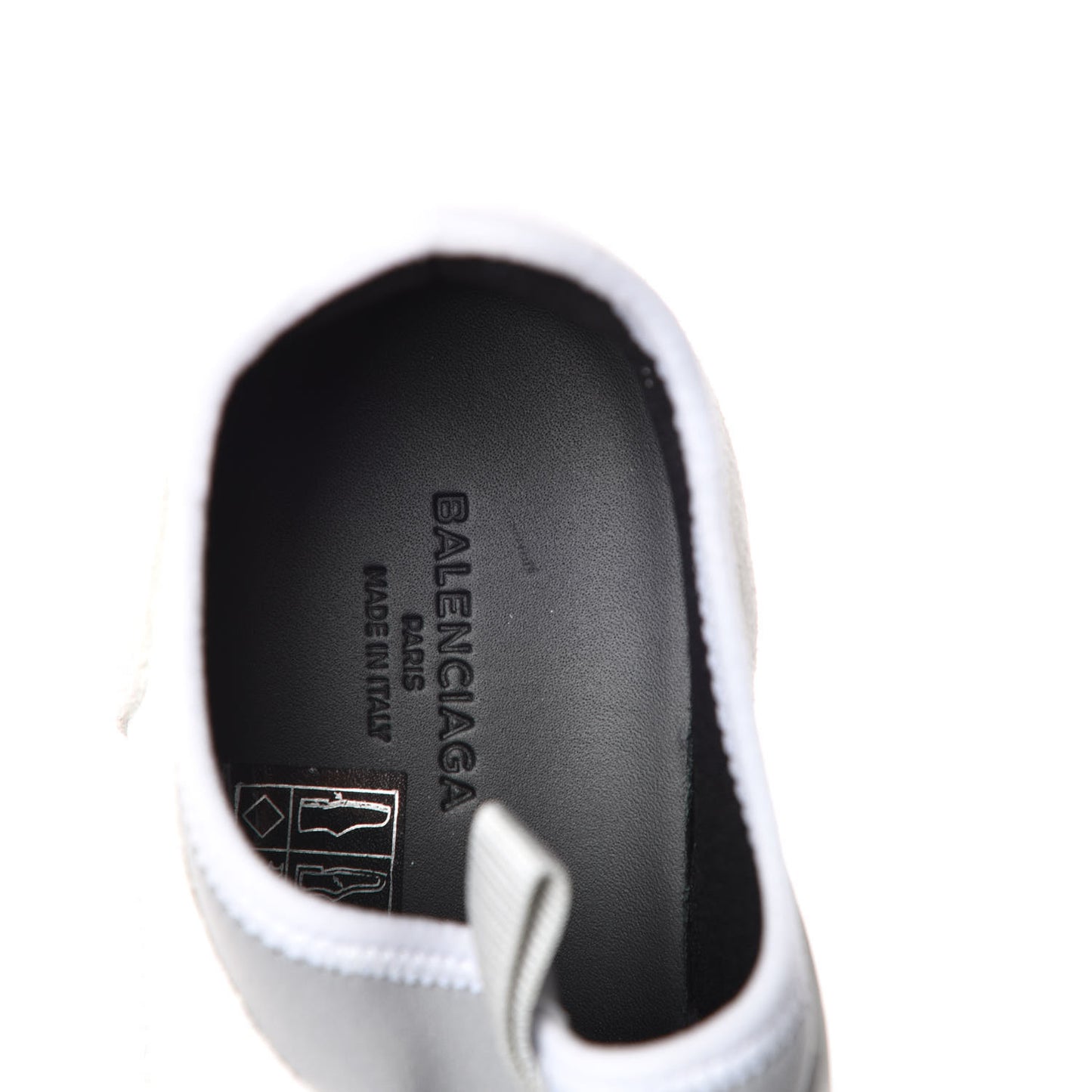 Mesh Calfskin Neoprene Suede Womens Race Runner Sneakers 36 White Black Gris