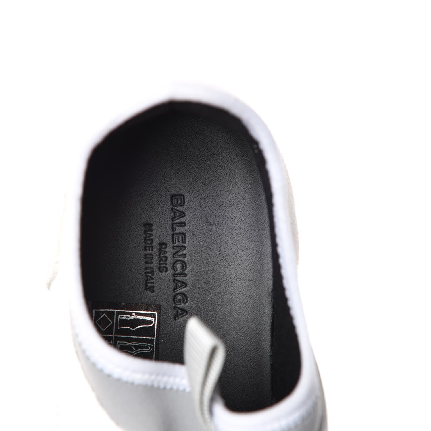 Balenciaga Mesh Calfskin Neoprene Suede Womens Race Runner Sneakers 36 White Black Gris 7 of 9