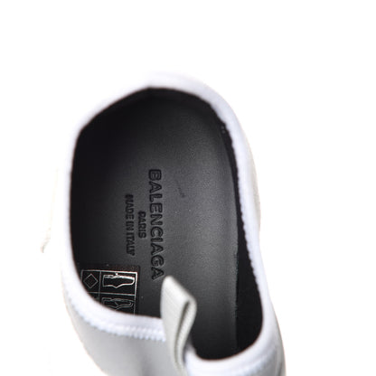Balenciaga Mesh Calfskin Neoprene Suede Womens Race Runner Sneakers 36 White Black Gris 7 of 9