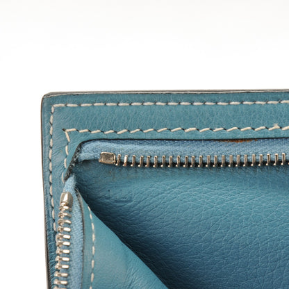 Hermes Swift Zip Zap Bi-Fold Wallet Blue Jean 7 of 9