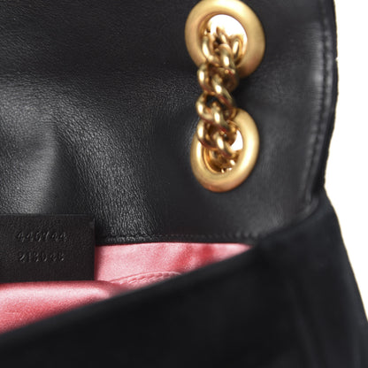 Gucci Velvet Matelasse Mini GG Marmont Shoulder Bag Black 9 of 10