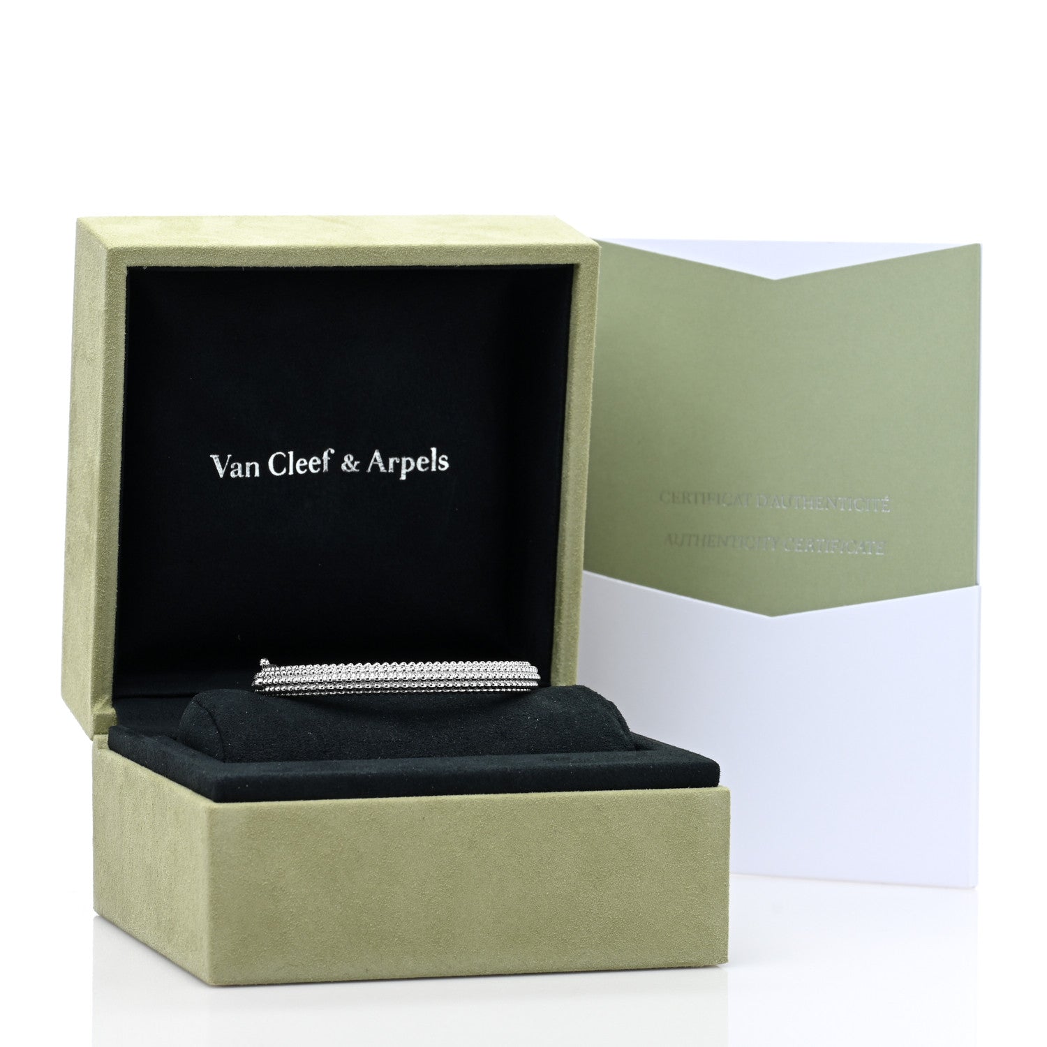 Van Cleef & Arpels 18K White Gold Perlee Pearls of Gold 5 Row Bracelet M 4 of 4
