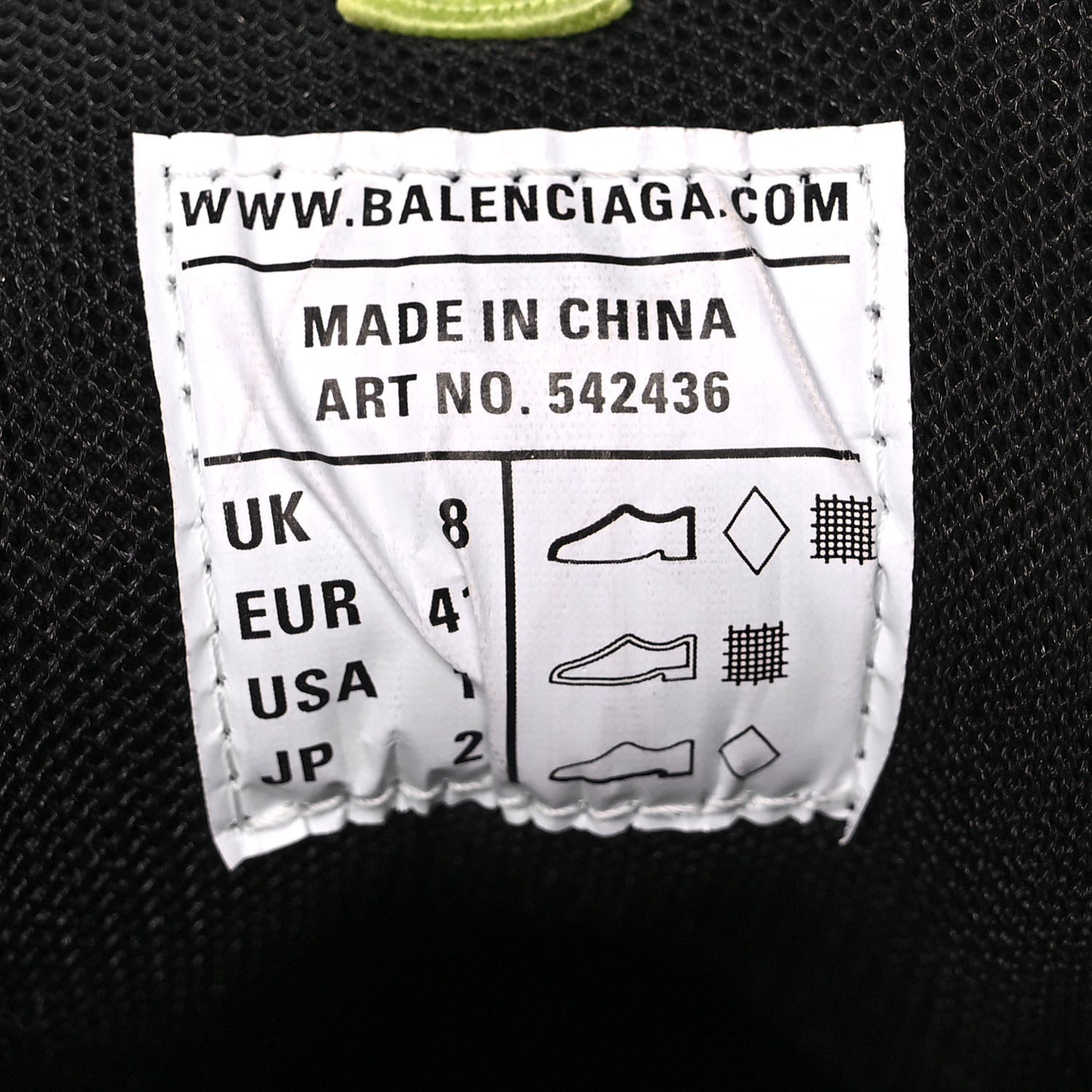 Balenciaga Mesh Nylon Worn Out Effect Womens Track Sneakers 41 White Fluo Yellow 8 of 9