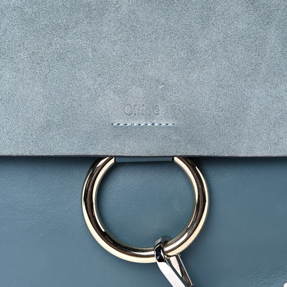 Chloe Suede Calfskin Medium Faye Shoulder Bag Cloudy Blue 6 of 10
