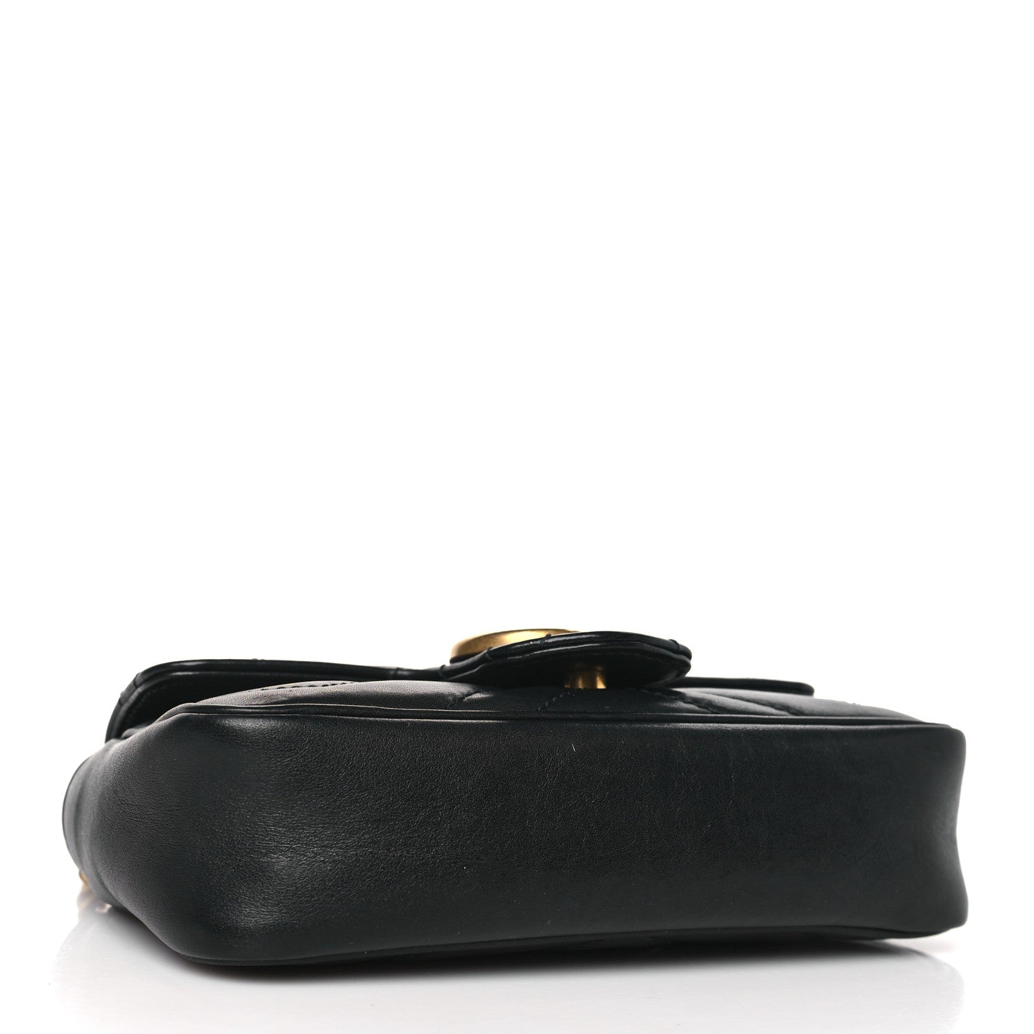 Gucci Calfskin Matelasse Super Mini GG Marmont Shoulder Bag Black 4 of 11