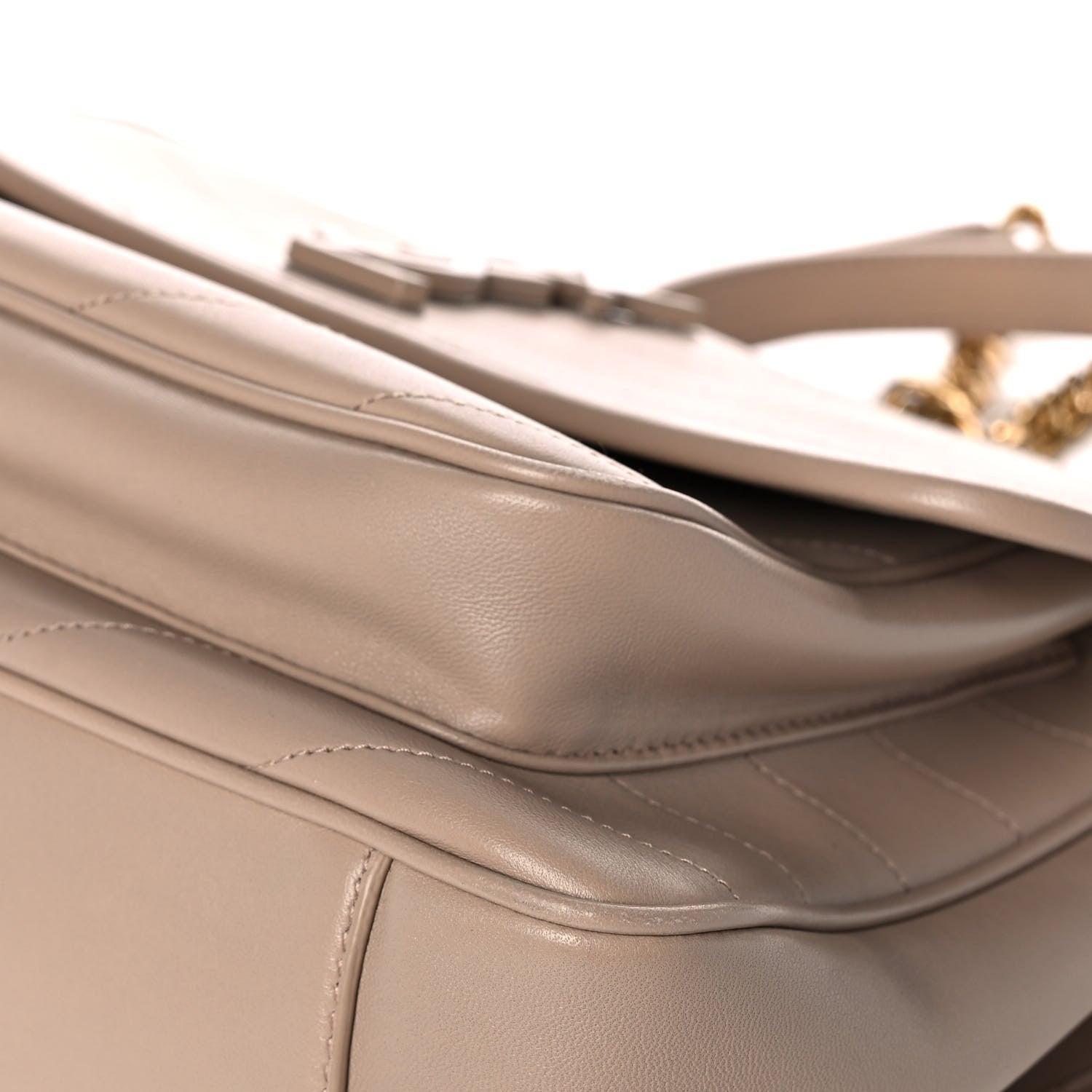 Saint Laurent Lambskin Matelasse Monogram Medium Niki Chain Satchel Dark Beige 12 of 16
