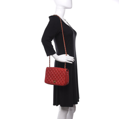 Chanel Lambskin Quilted Small Single Flap Red 2 of 20