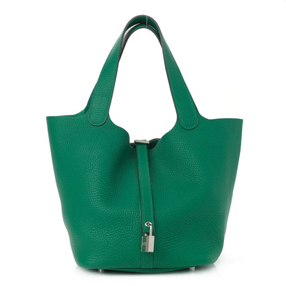 Hermes Taurillon Clemence Picotin Lock 22 MM Vert Vertigo 1 of 10
