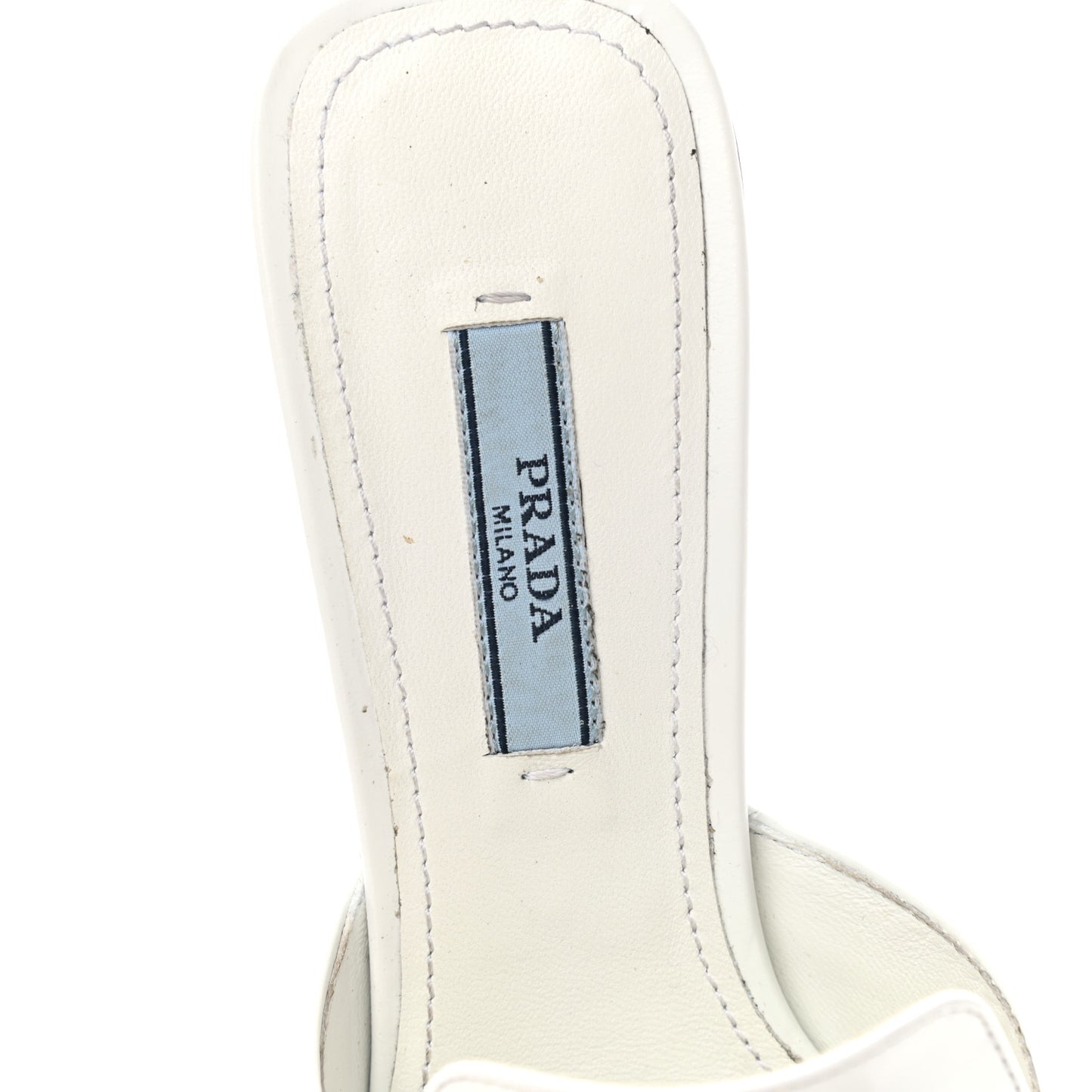 Spazzolato Triangle Logo Pointed Toe 55mm Mules 35 White