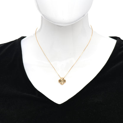 Van Cleef & Arpels 18K Yellow Gold Guilloche Vintage Alhambra Pendant Necklace 2 of 5
