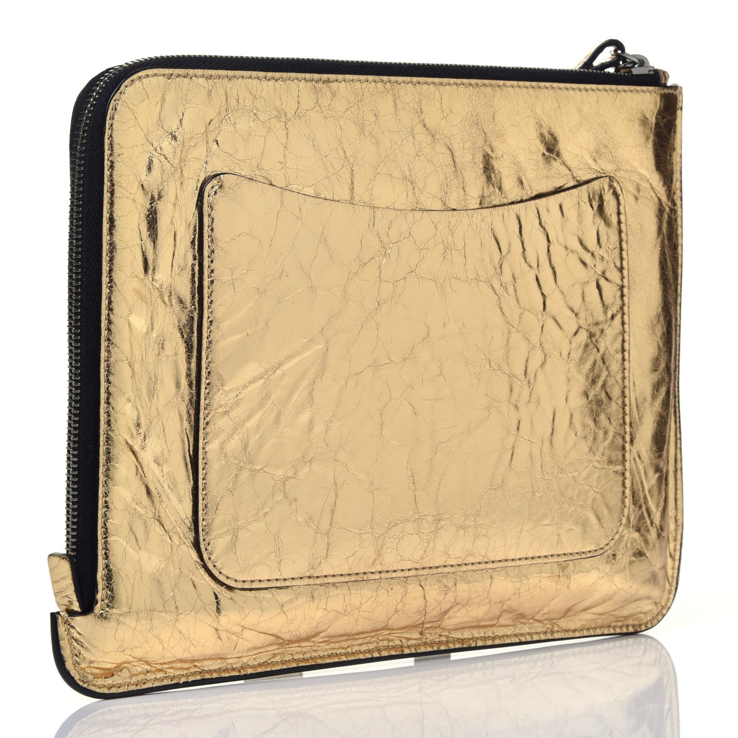 Metallic Lambskin Medium Je Ne Suis Pas En Solde Pouch Clutch Gold