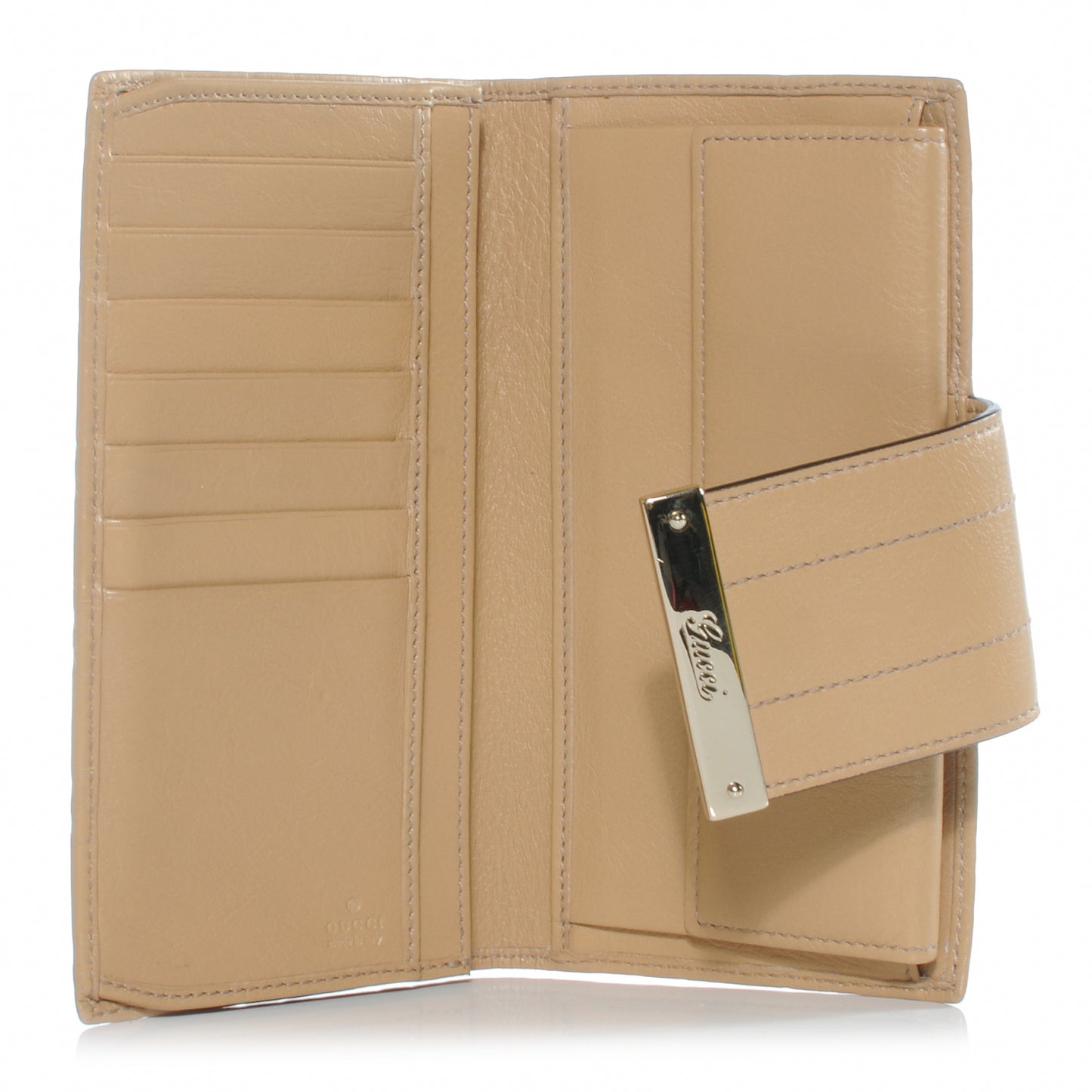 Guccissima Ladies Web Long Wallet Beige