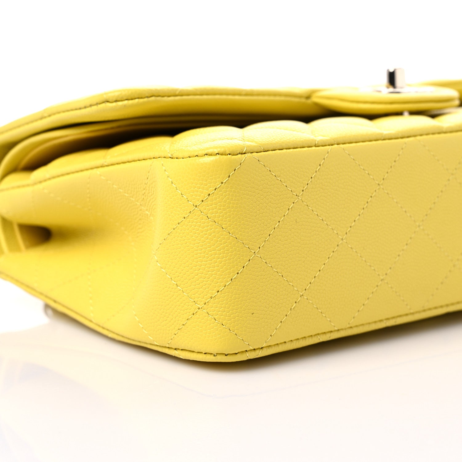 Chanel Caviar Quilted Small Double Flap Yellow 8 of 10
