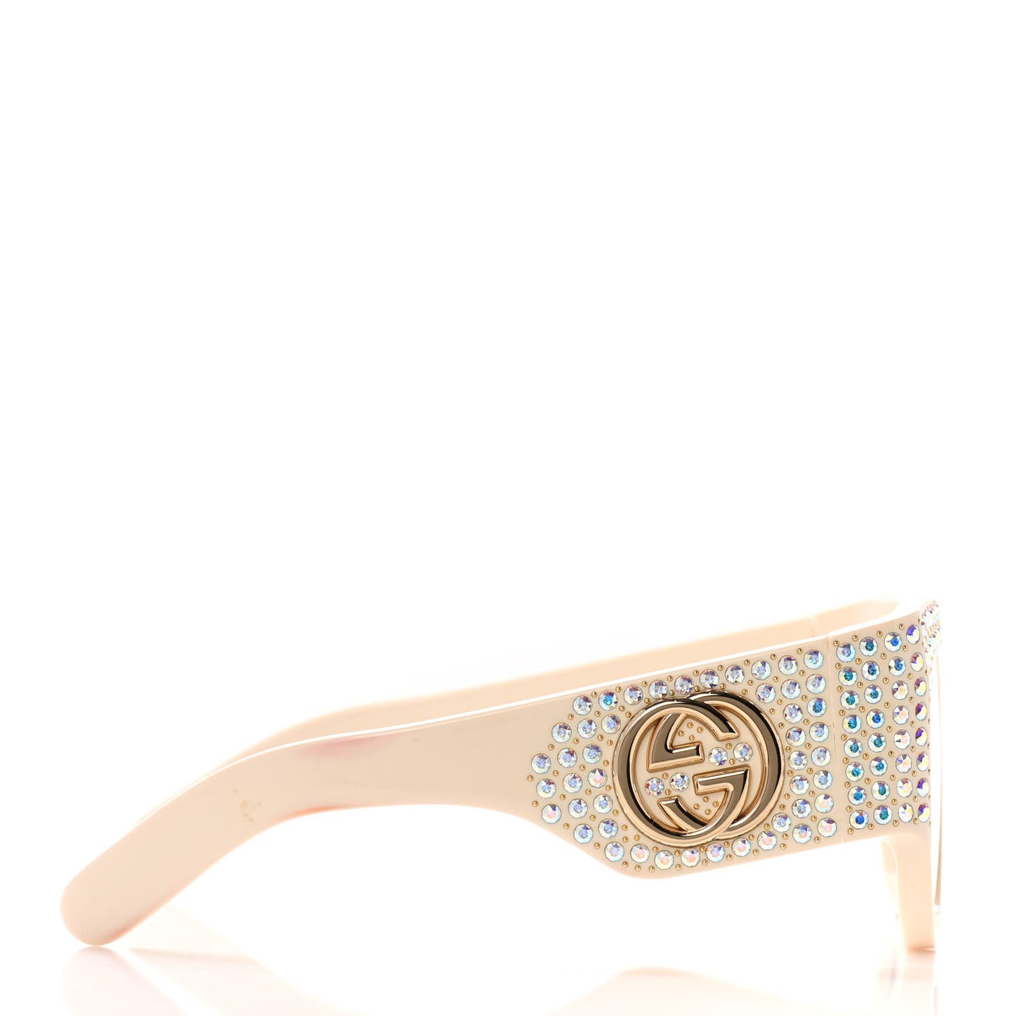 Acetate Crystal Oversize Hollywood Forever Sunglasses GG0144S Ivory