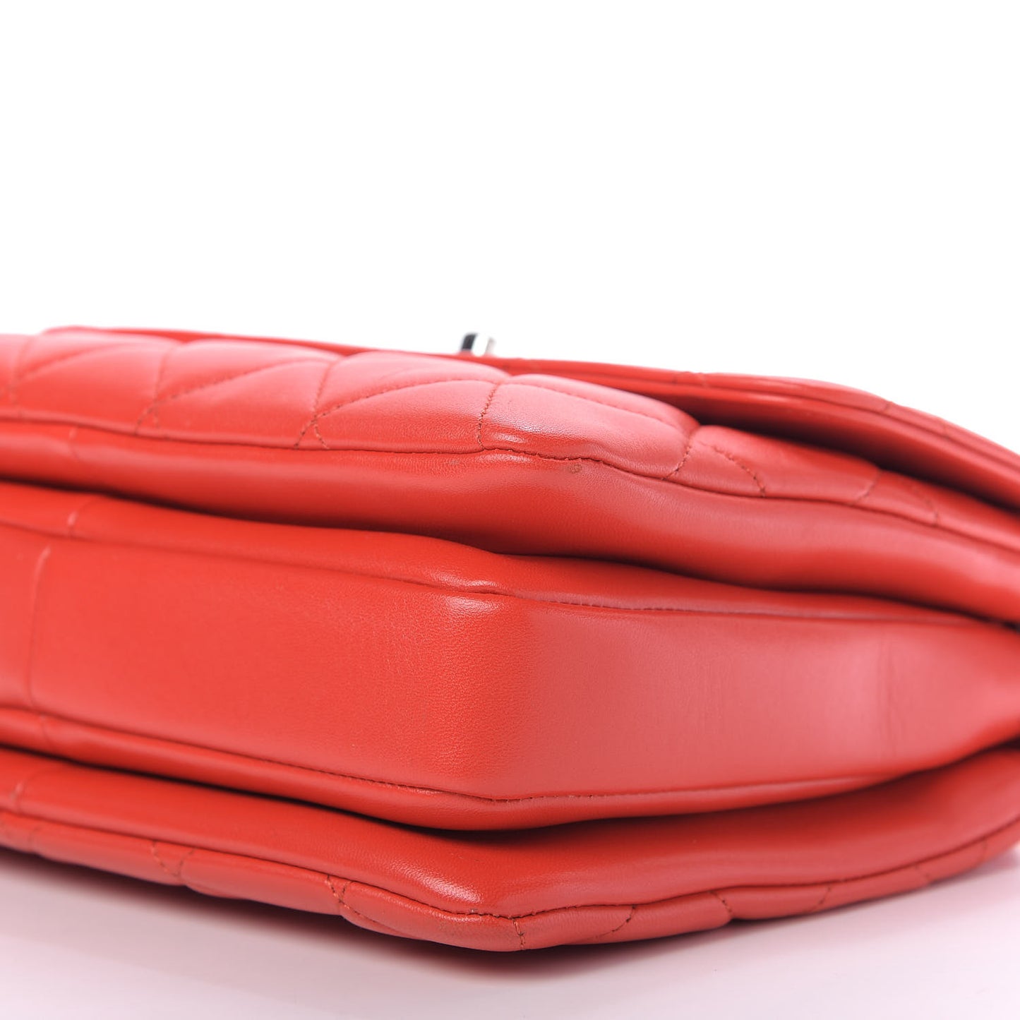 Lambskin Quilted Small Trendy CC Flap Dual Handle Bag Red