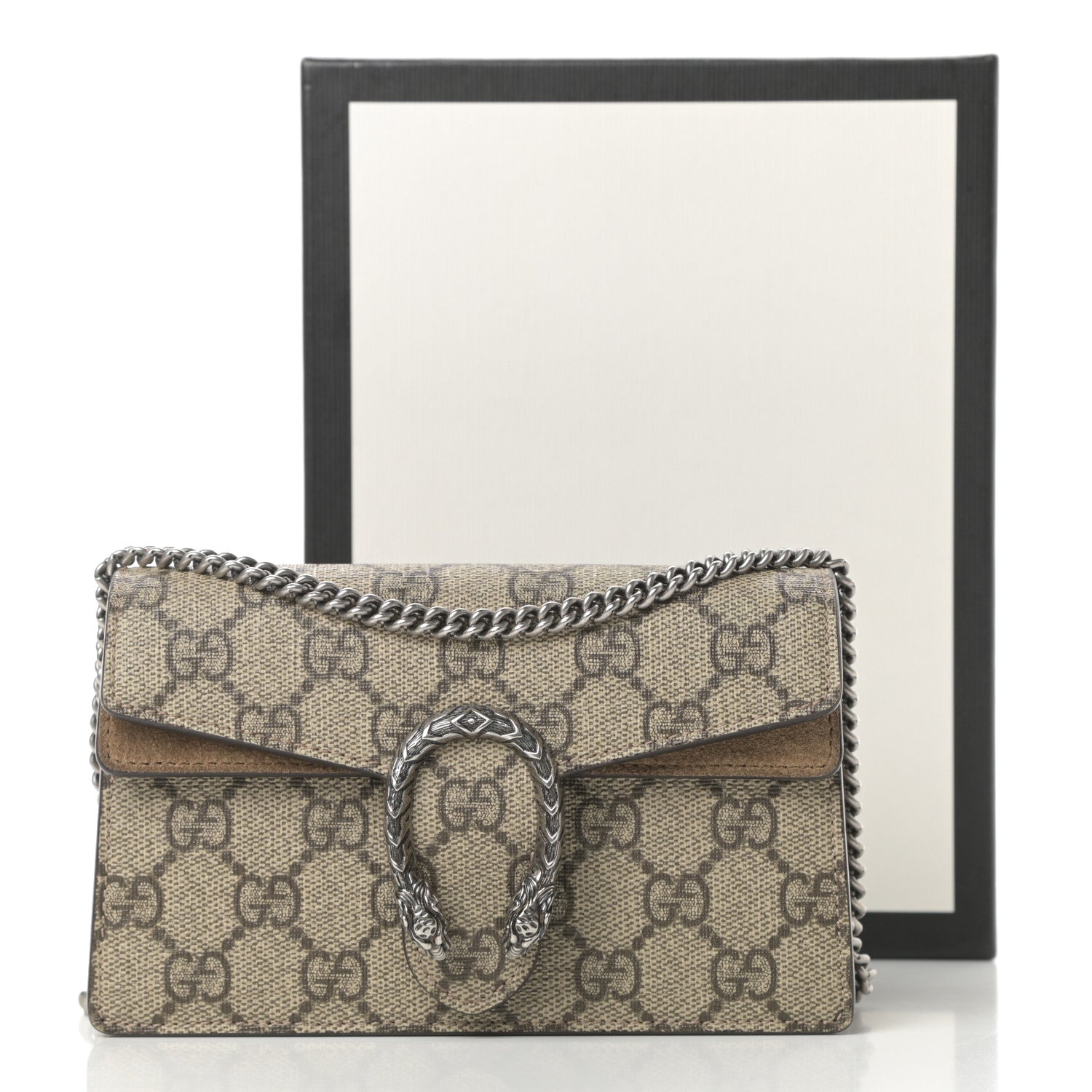 Gucci GG Supreme Monogram Super Mini Dionysus Shoulder Bag Taupe 11 of 11