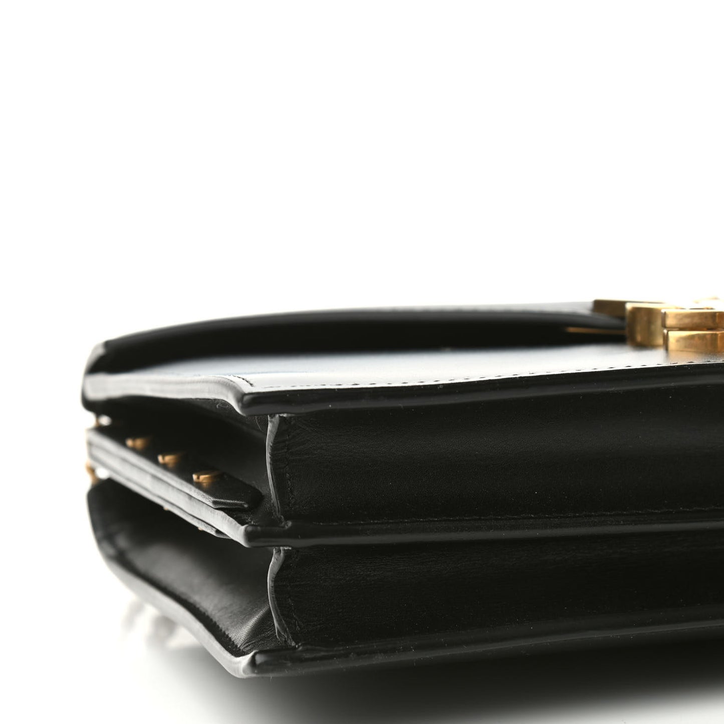 Smooth Calfskin Monogram Cassandra Clasp Bag Black