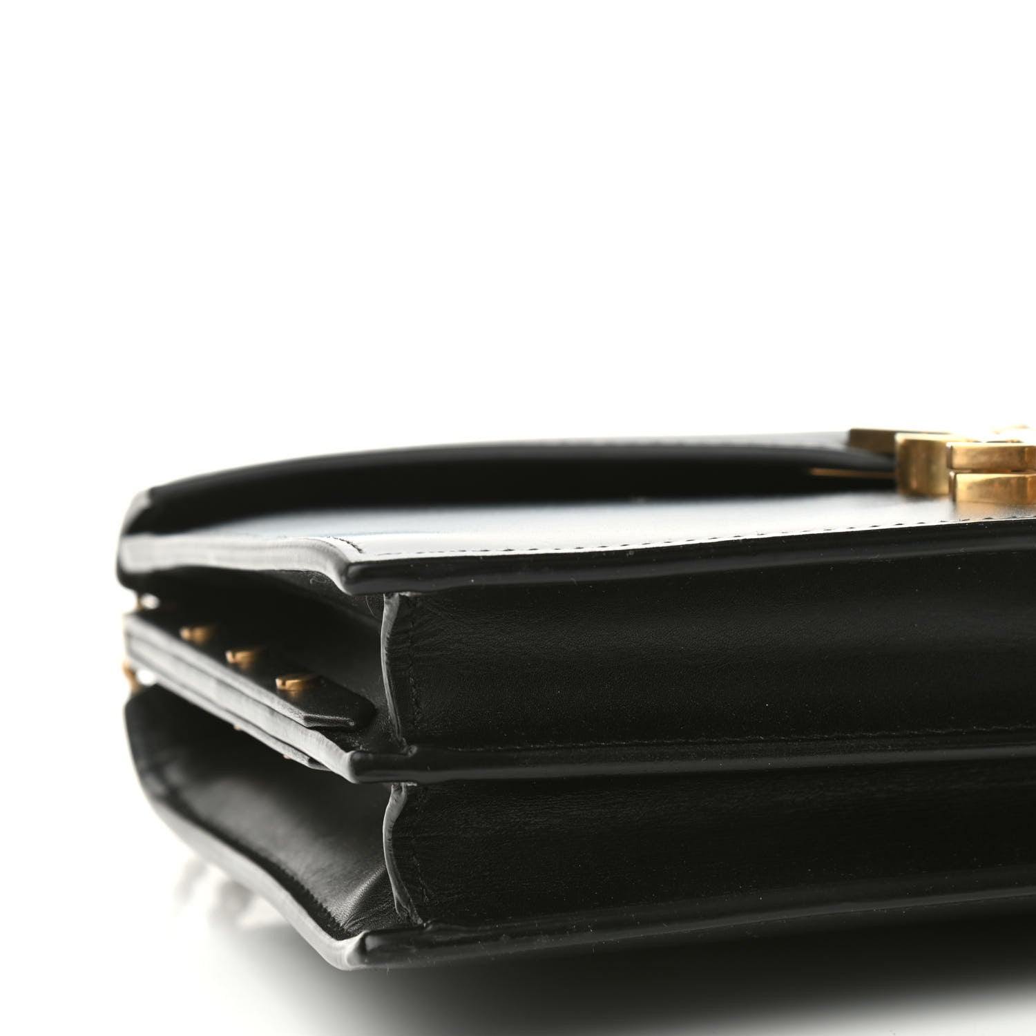 Saint Laurent Smooth Calfskin Monogram Cassandra Clasp Bag Black 8 of 9