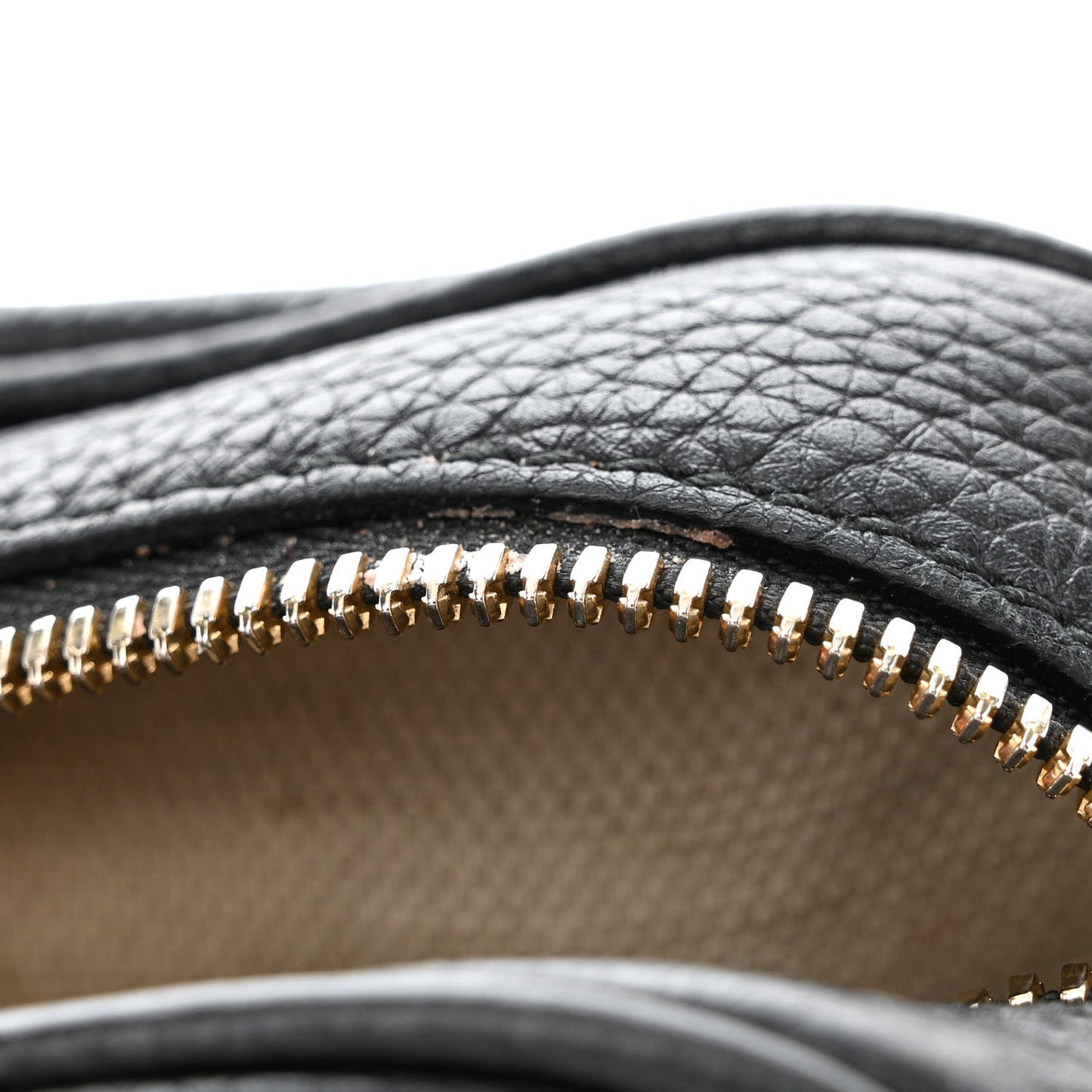 Pebbled Calfskin Small Soho Disco Bag Black