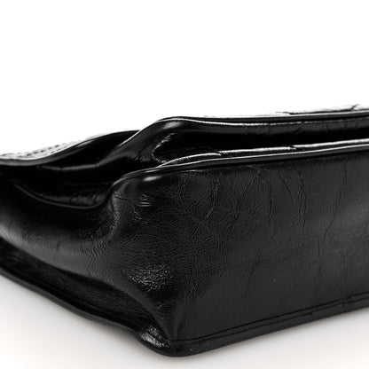 Saint Laurent Crinkled Calfskin Matelasse Monogram Medium Niki Chain Satchel Black 9 of 10