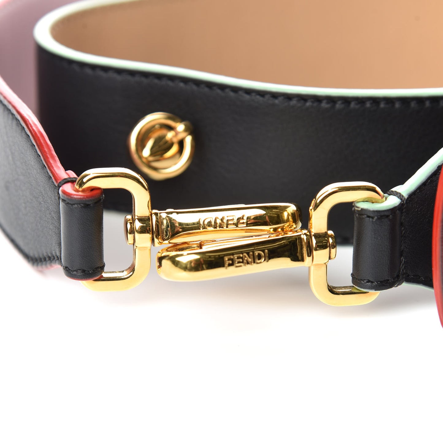 Vitello Dolce Tri-Color Buttoned Strap You Black Peonia Cuoio