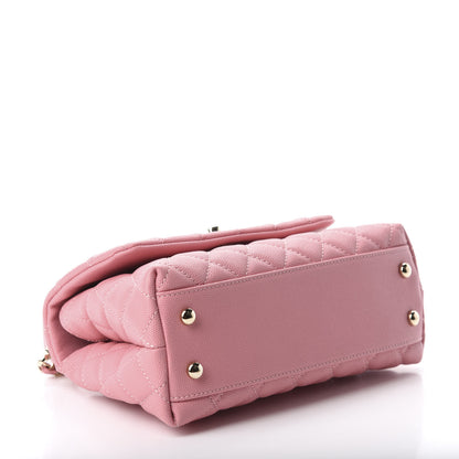 Chanel Caviar Quilted Mini Coco Handle Flap Pink 3 of 10