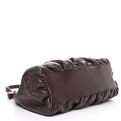 Gucci Guccissima Small D Gold Ring Shoulder Bag Chocolate Brown 3 of 10