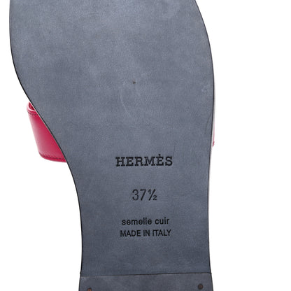 Hermes Calfskin Oran Sandals 37.5 Rose Extreme 6 of 10