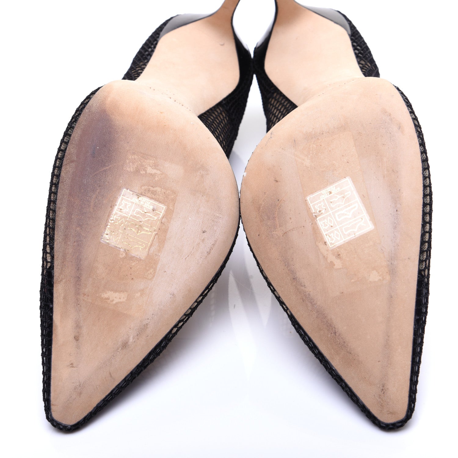 Jimmy Choo Mesh Patent Pointy Toe Romy 100 Pumps 40 Black 10 of 10