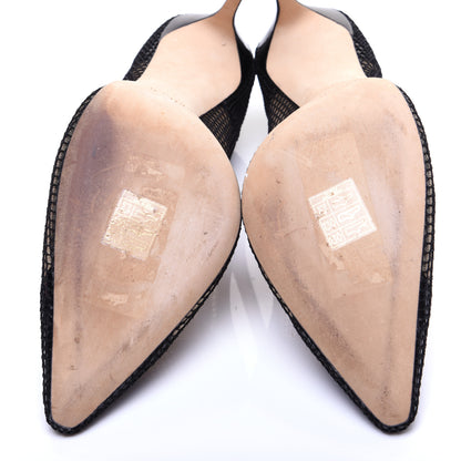 Jimmy Choo Mesh Patent Pointy Toe Romy 100 Pumps 40 Black 10 of 10