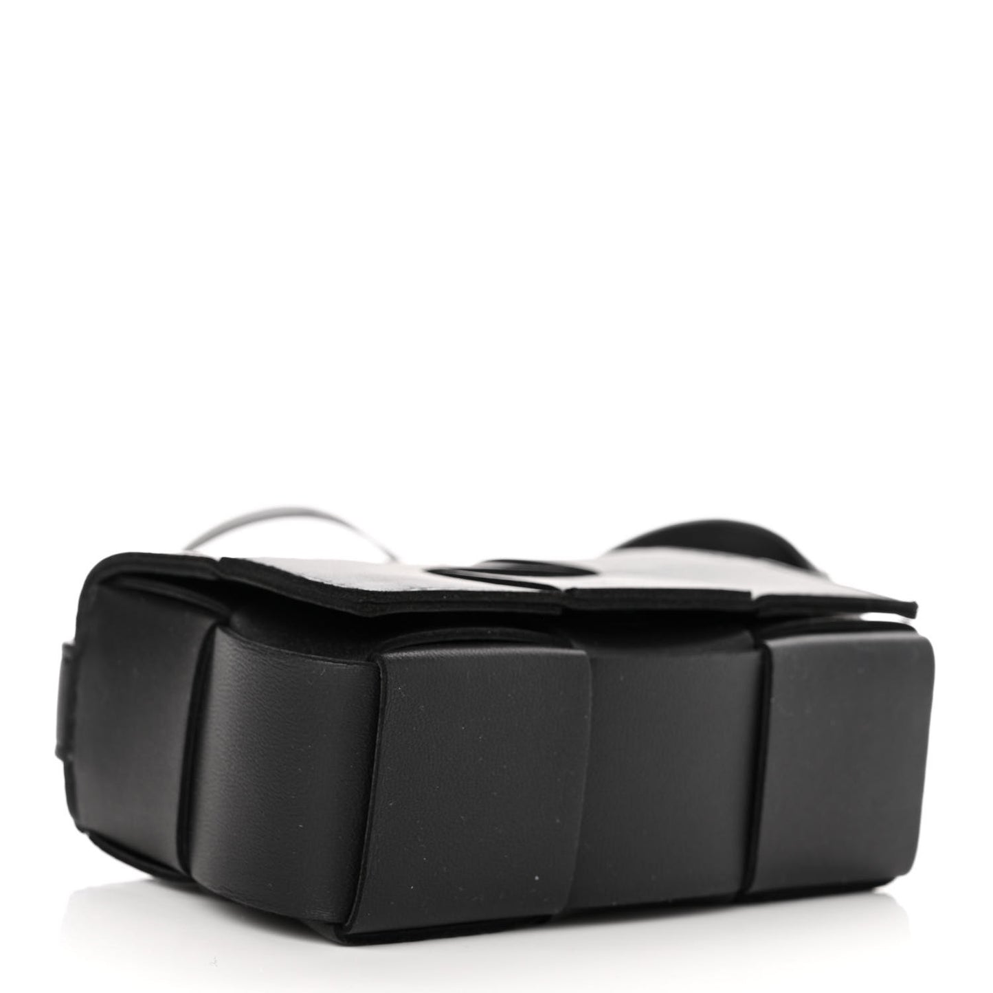 Lambskin Maxi Intrecciato Extra Mini Cassette Crossbody Bag Black