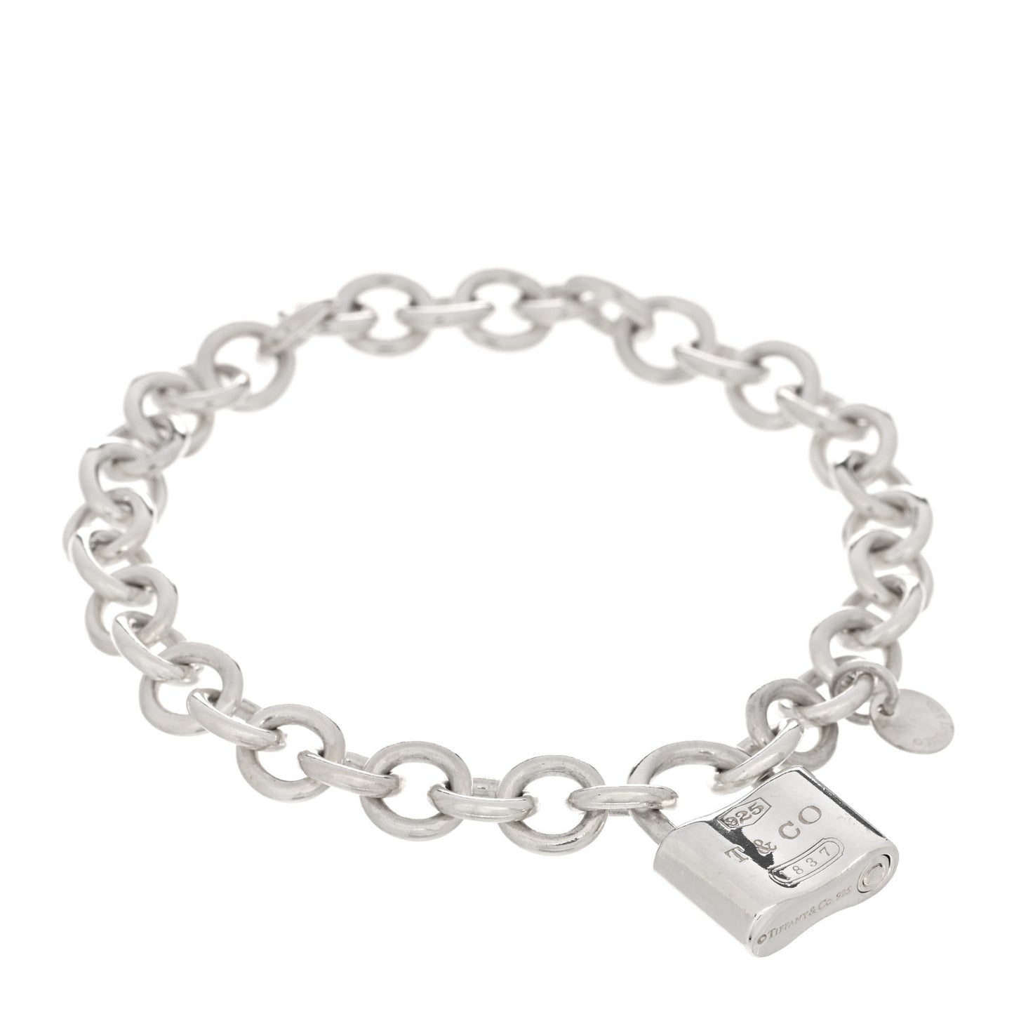 Sterling Silver 1837 Lock Charm Bracelet