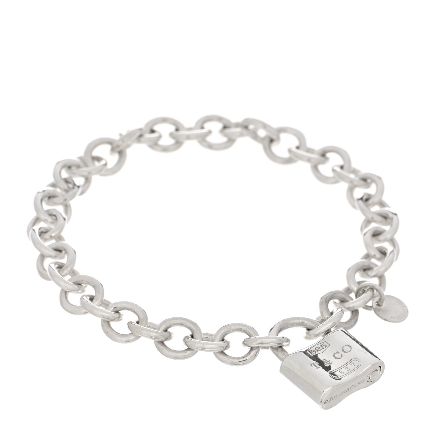 Tiffany Sterling Silver 1837 Lock Charm Bracelet 1 of 3