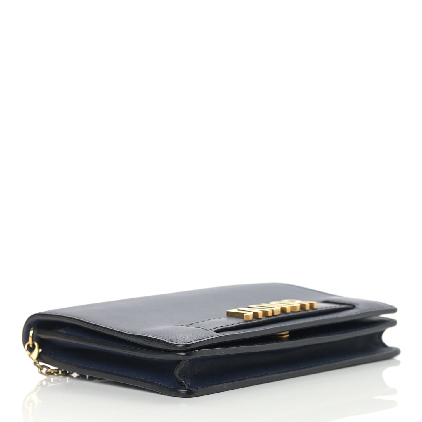 Calfskin J'Adior Wallet on Chain Pouch Navy Blue