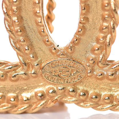 Chanel CC Drop Earrings Matte Gold 3 of 5