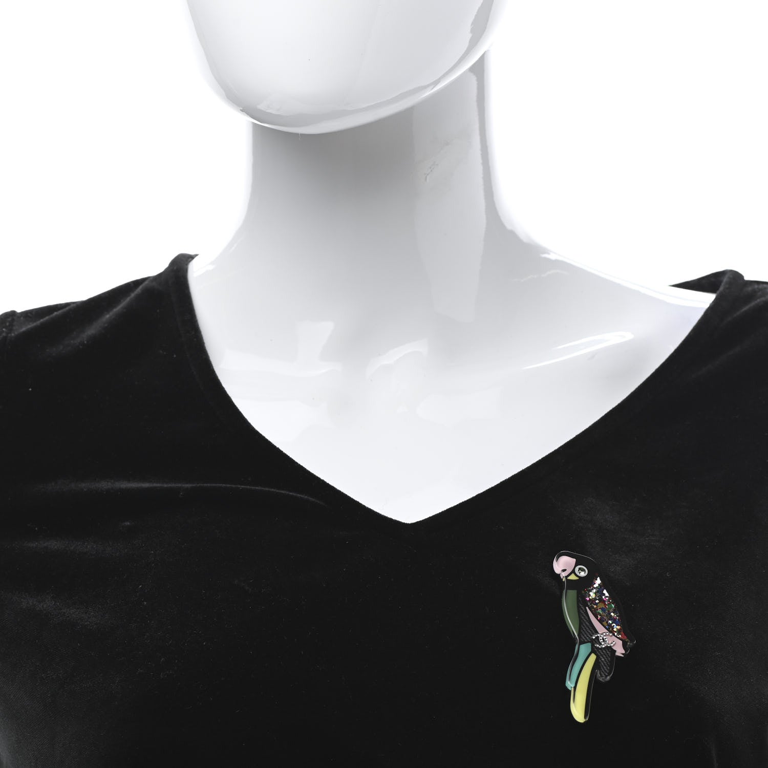 Chanel Resin Parrot CC Brooch Multicolor 2 of 6