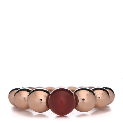 Van Cleef & Arpels 18K Rose Gold Carnelian Perlee Couleurs Variation Ring 50 5.25 1 of 6