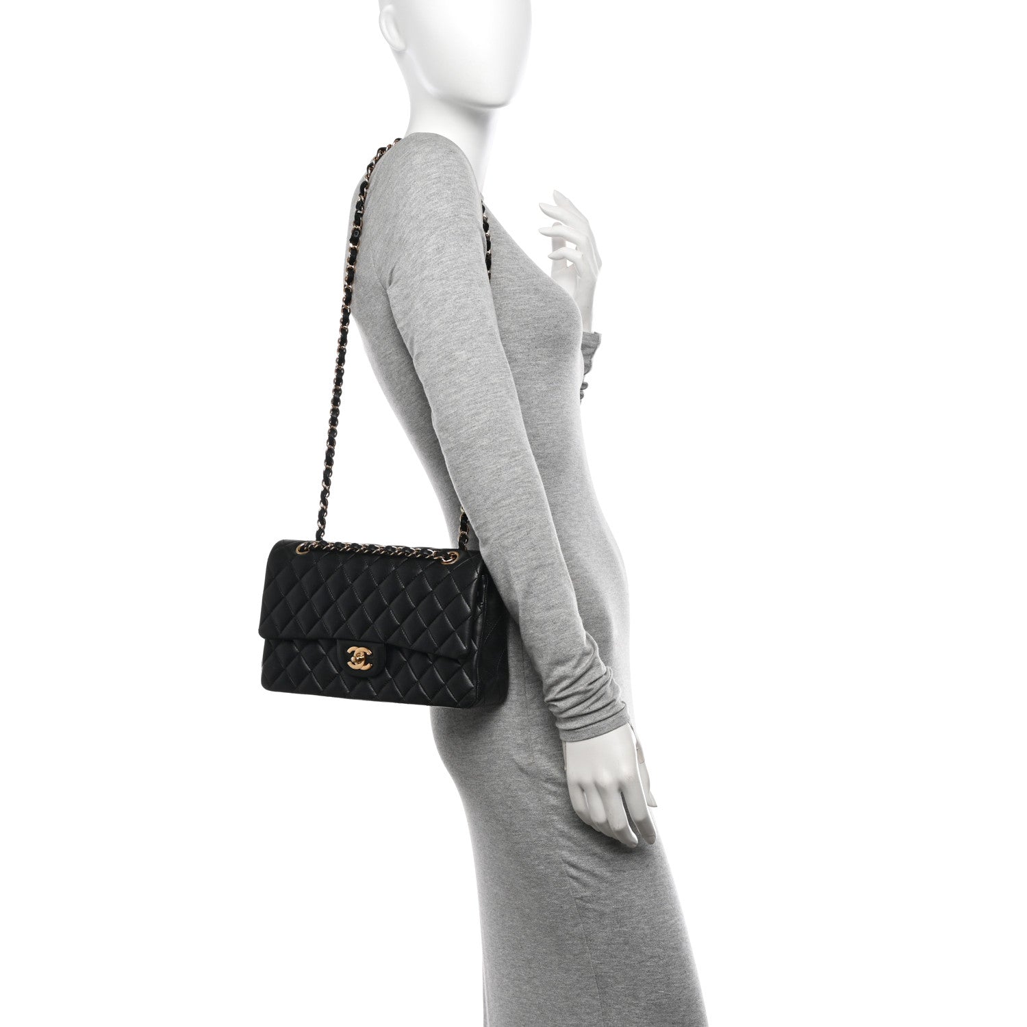 Chanel Lambskin Quilted Medium Double Flap Black 2 of 10