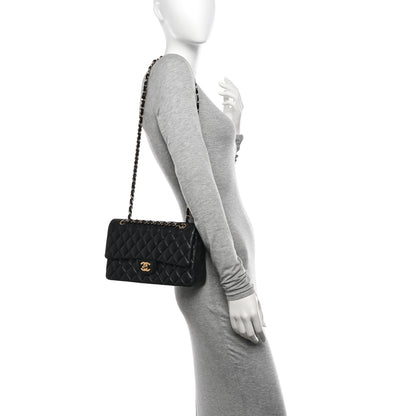 Chanel Lambskin Quilted Medium Double Flap Black 2 of 10